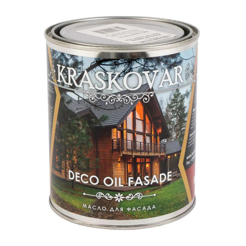 Масло для фасада Kraskovar бесцветное шелковисто-матовое 0,75л