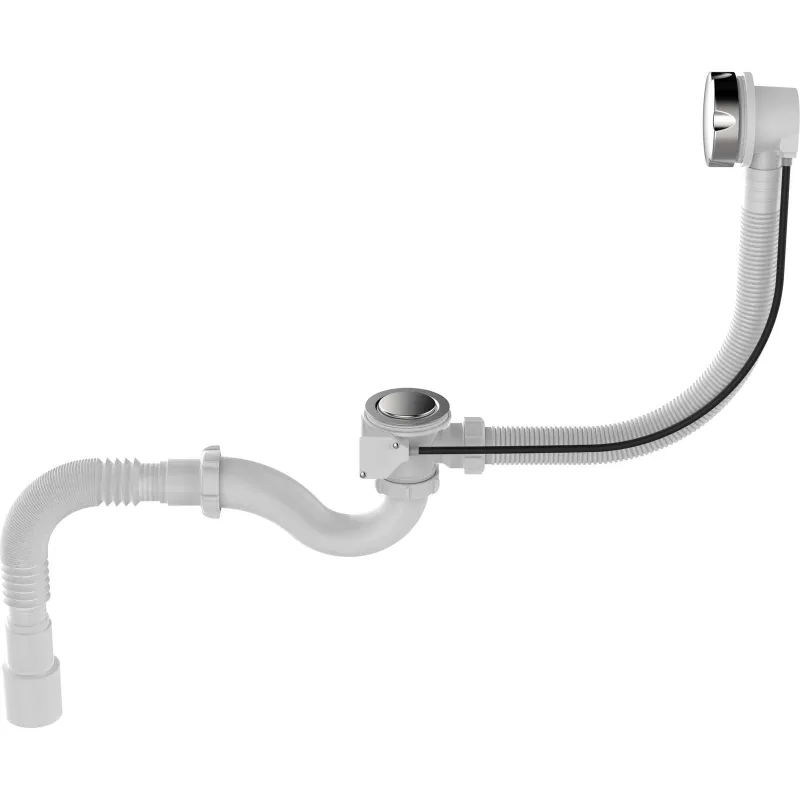 Сифон для ванны 1 1/2"х40 Aquant с выходом 40/50 и переливом