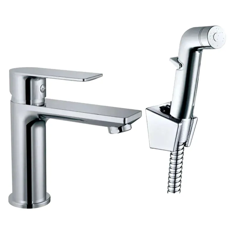 Смеситель для раковины с гигиеническим душем Haiba хром HB12505