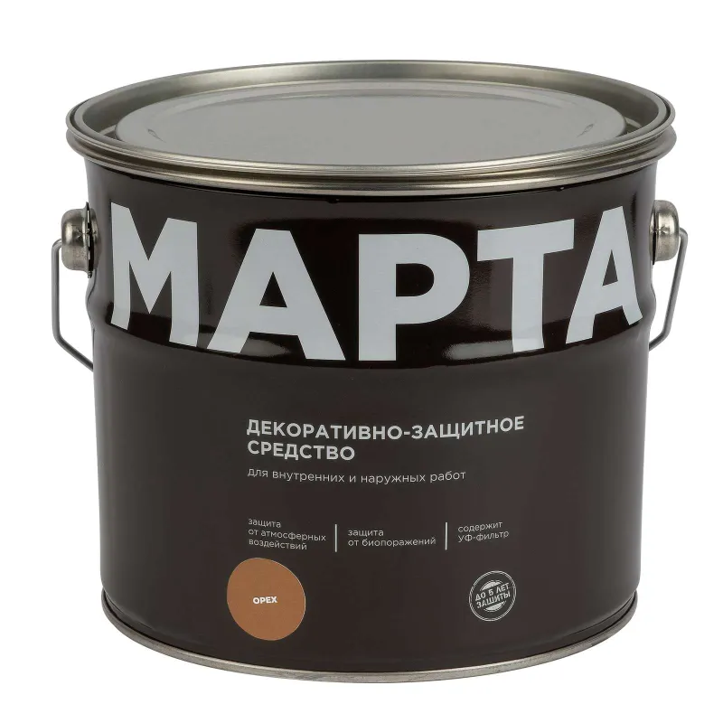 Декоративно-защитное средство для дерева Марта орех полуматовое 2,7л