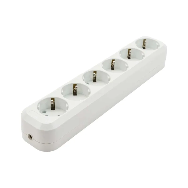 Колодка 6 гнезд с заземлением 16А 250 В IP20 белая TDM