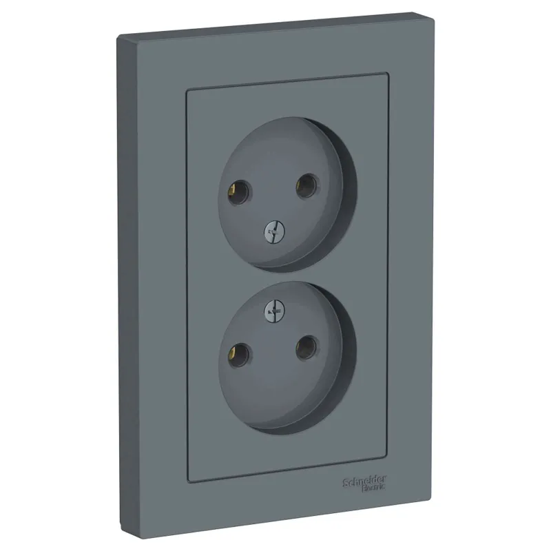 Розетка двухместная без заземления AtlasDesign грифель IP20 Systeme Electric