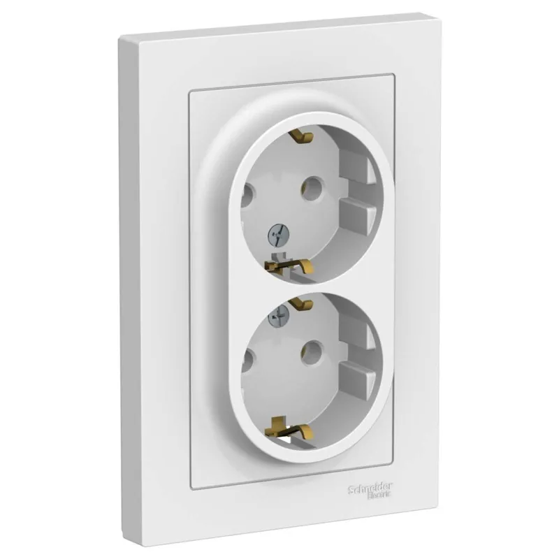 Розетка двухместная с заземлением AtlasDesign лотос IP20 Systeme Electric