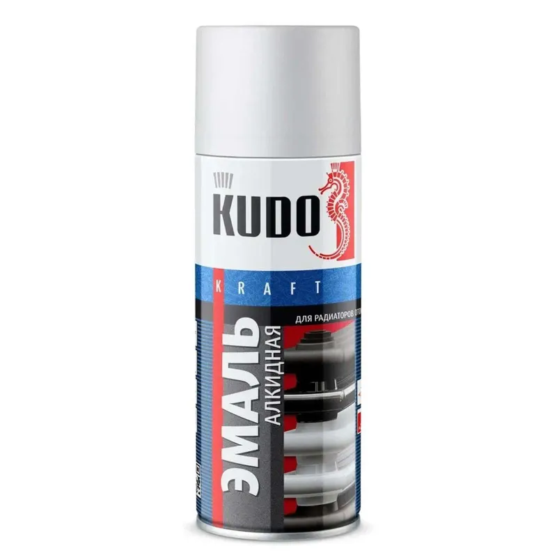 Эмаль аэрозольная алкидная для радиаторов Kudo белая матовая 0,52л