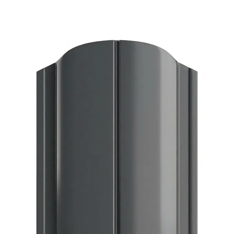 Металлоштакетник Ellipse-O 19х126х0,45мм (RAL 7024) графит 1,8м двухсторонний