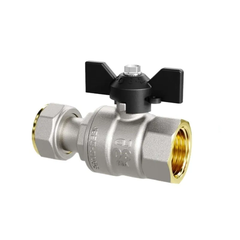 Кран шаровый с накидной гайкой 1/2" ВР-ВР бабочка с биркой LD Pride