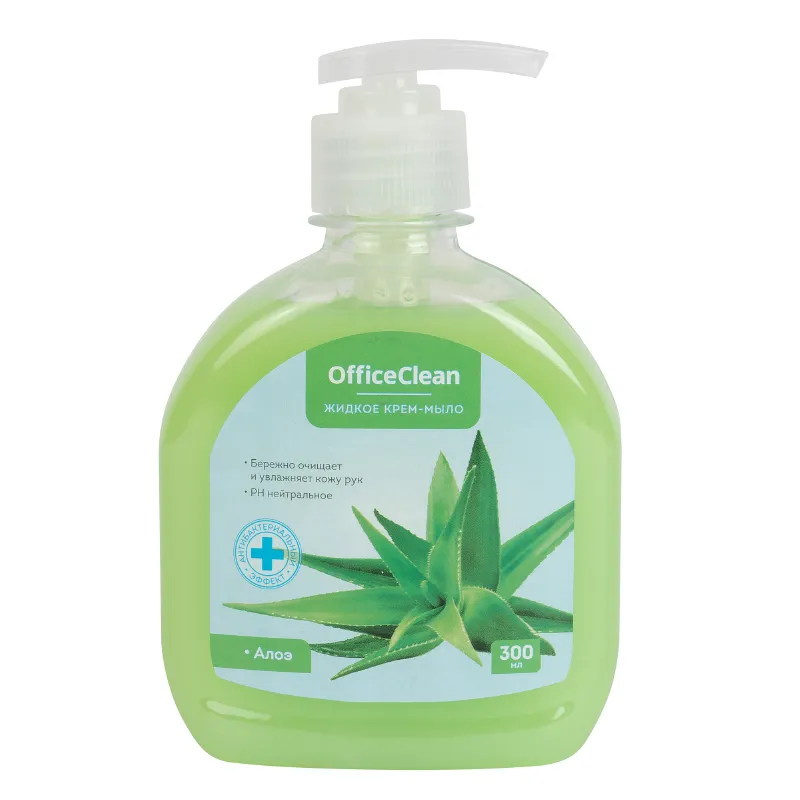 Мыло жидкое антибактериальное с дозатором 300мл OfficeClean