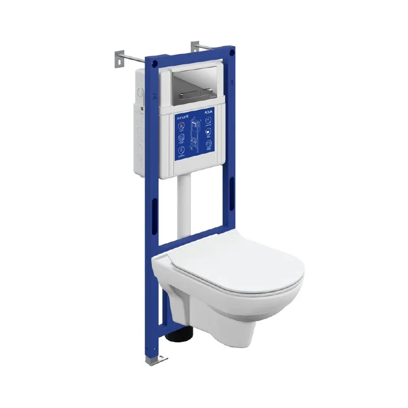 Комплект инсталляции Cersanit City Aqua Smart M 40 с унитазом с сиденьем микролифт и кнопкой хром Estetica