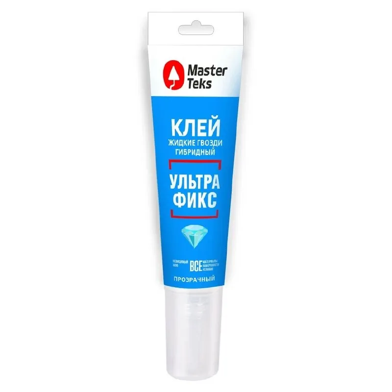 Клей монтажный гибридный Ультрафикс прозрачный 80мл MasterTeks